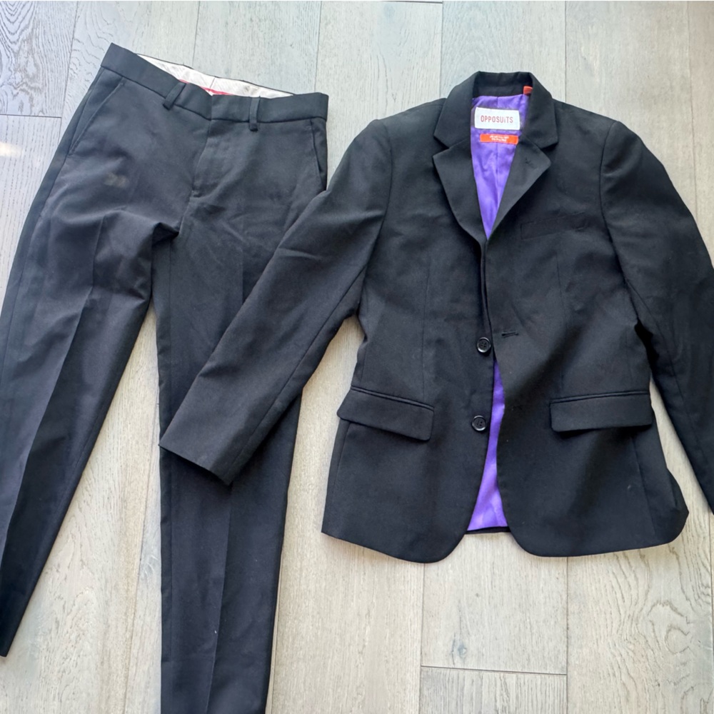 Opposuit Black Suit Set Size 12 , jacket & pants